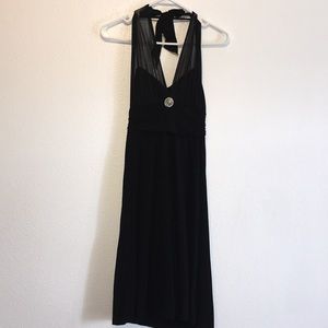 Elegant black short length dress - Medium